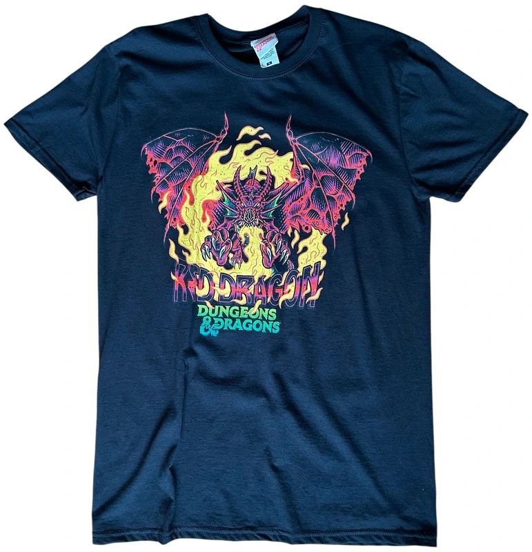 Dungeons & Dragons Red Dragon Graphic T Shirt Black Mens Medium Fantasy Tee