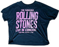 Rolling Stones Tongue Logo Concert T Shirt Womens Large Black Band Tee Double Sided