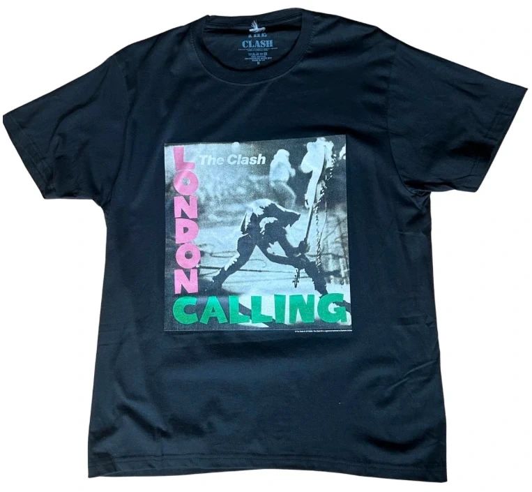 The Clash London Calling T Shirt Medium Black Punk Band Tee 18x25