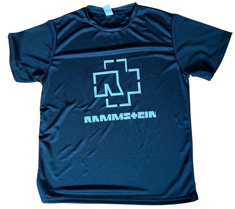 Rammstein band T shirt black graphic industrial metal logo tee polyester size M