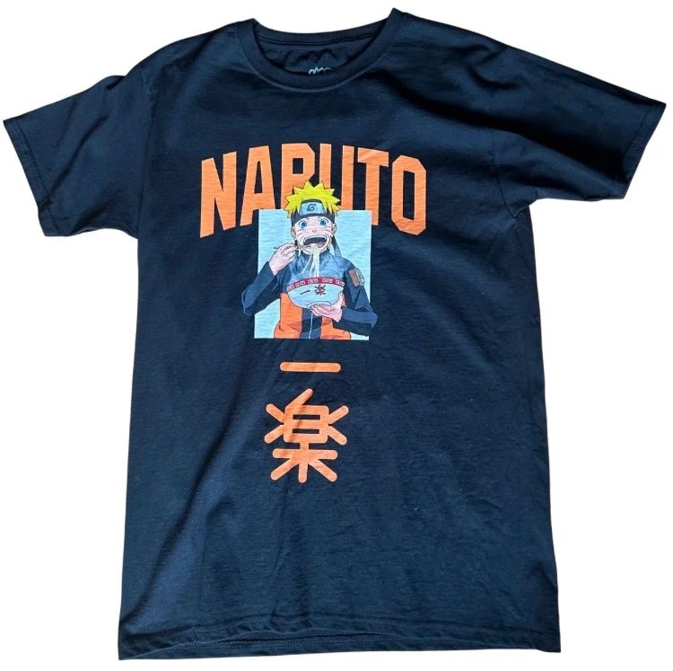 Naruto Anime Graphic T Shirt Small Black Manga Tee 17x27
