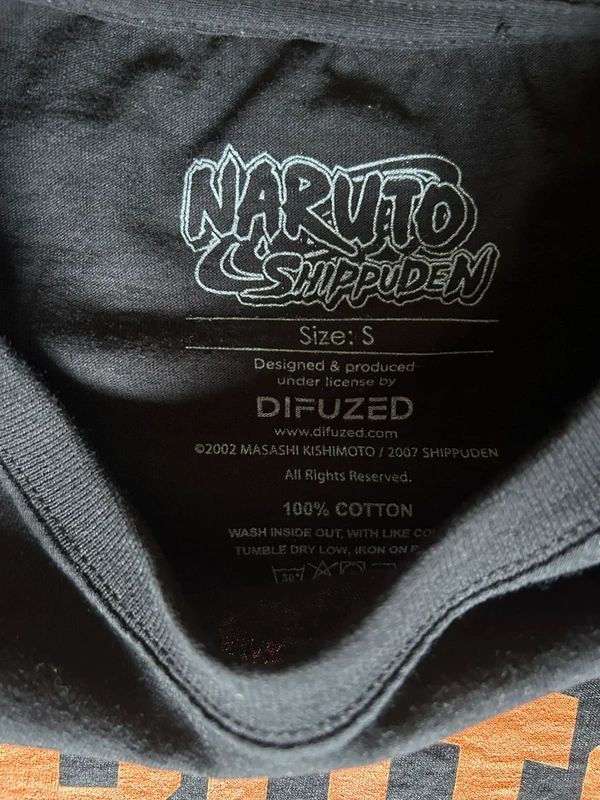 Naruto Anime Graphic T Shirt Small Black Manga Tee 17x27