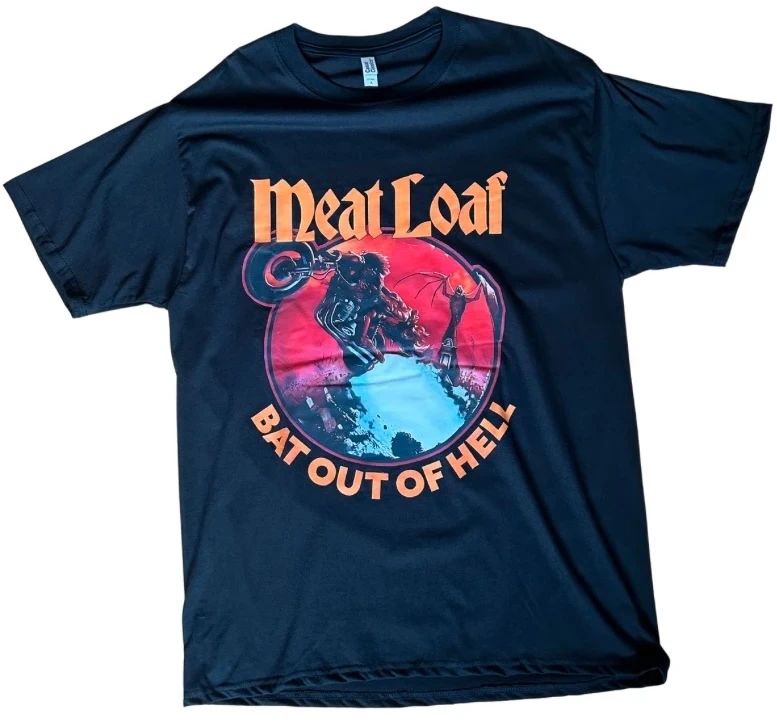 Meat Loaf Bat Out of Hell band T shirt black classic rock album graphic tee size L