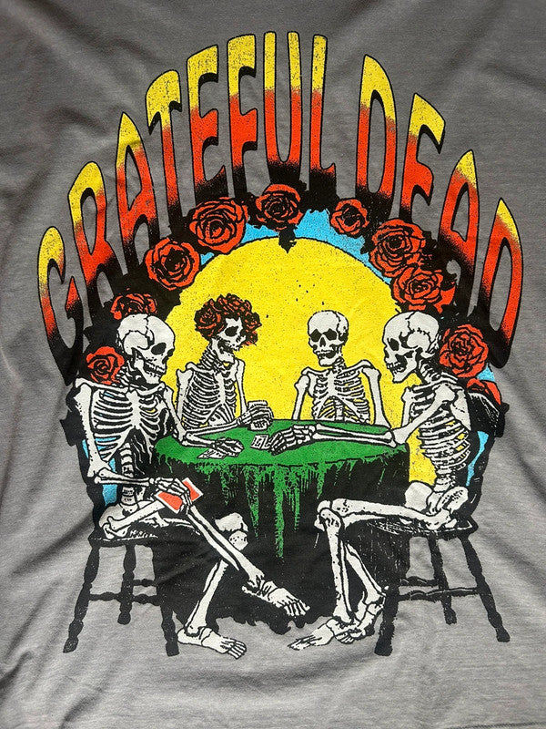 Grateful Dead Skeleton Poker T Shirt Small Oversized Fit Band Tee 19x30