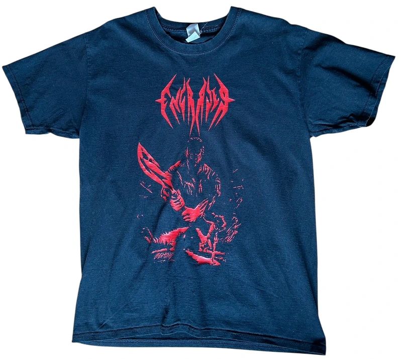 Engraver Blackened Thrash Metal Graphic T Shirt Band Tee Medium