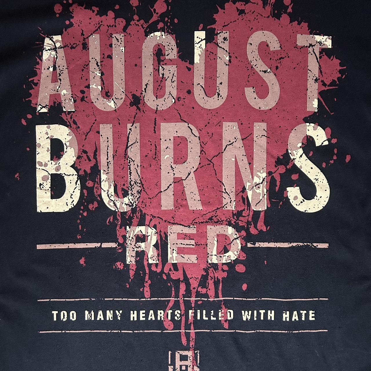 August Burns Red graphic tee featuring bold front print with the paint splatter design and “Too Many