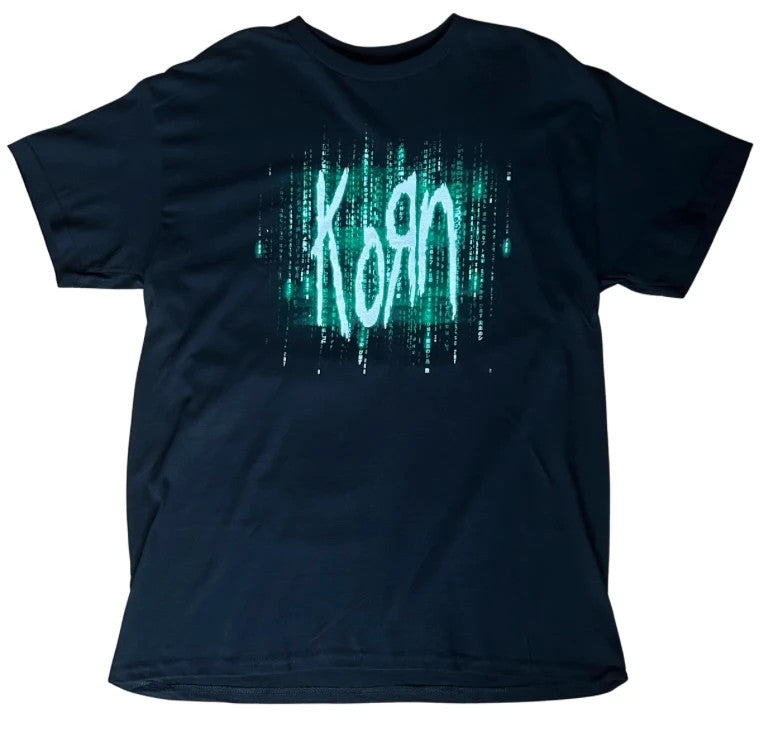 Korn Matrix Style Graphic Band T Shirt Black Large