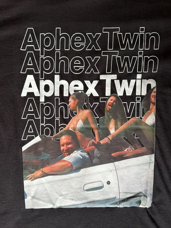 Aphex Twin Graphic Band T Shirt Black Large
