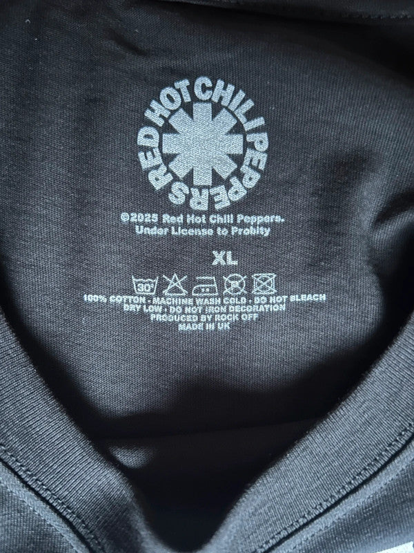 Red Hot Chili Peppers Classic Asterisk Logo T Shirt Black XL Funk Rock Band Tee