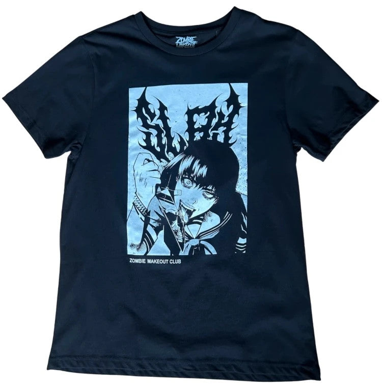 Zombie Makeout Club Anime Graphic T Shirt Small Black 17x27