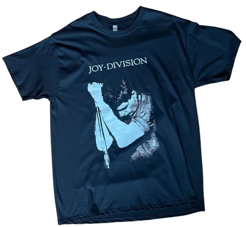 Joy Division band T shirt black Ian Curtis post punk graphic tee size L