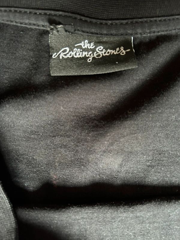 Rolling Stones Tongue Logo Concert T Shirt Womens Large Black Band Tee Double Sided