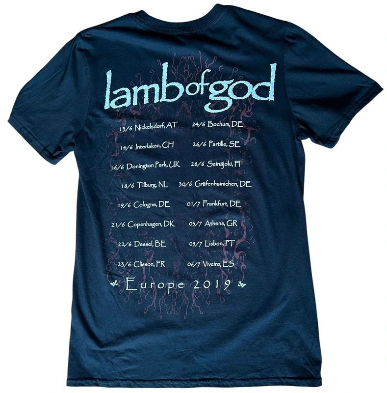 Lamb Of God Europe 2019 Tour Band T Shirt Mens Small Black Metal Graphic Tee