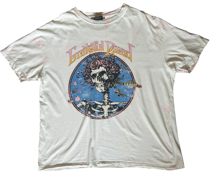 Grateful Dead Skull Roses T Shirt Medium White Band Graphic Tee
