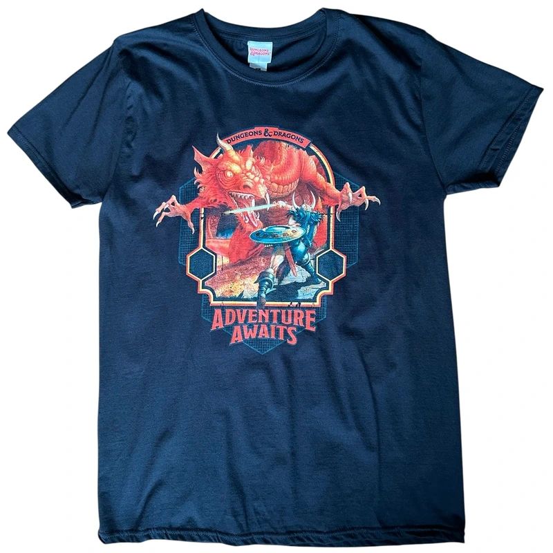 Dungeons & Dragons Adventure Awaits Graphic T Shirt Mens Large Fantasy RPG Tee