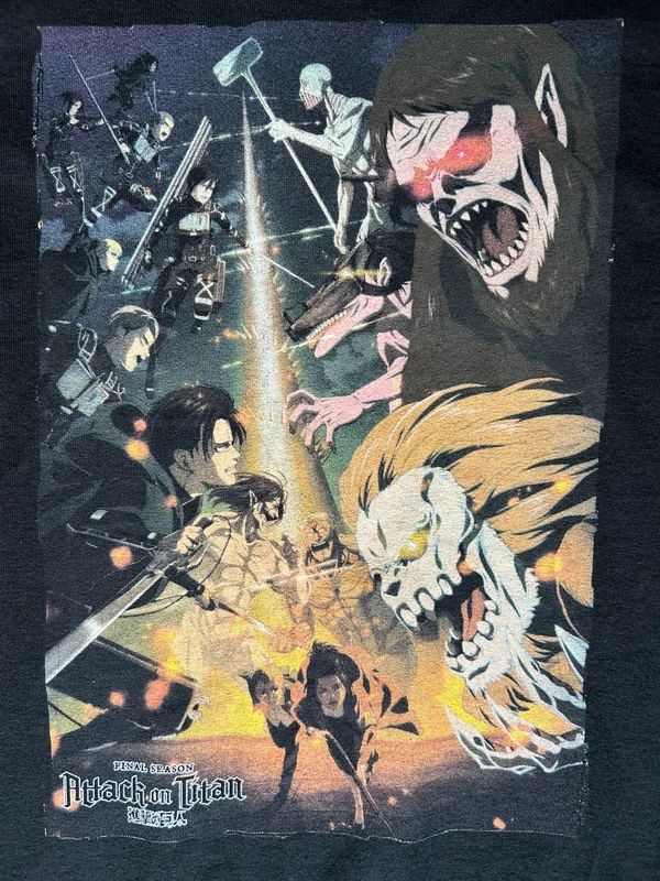 Attack on Titan Final Season T Shirt Large Black Anime