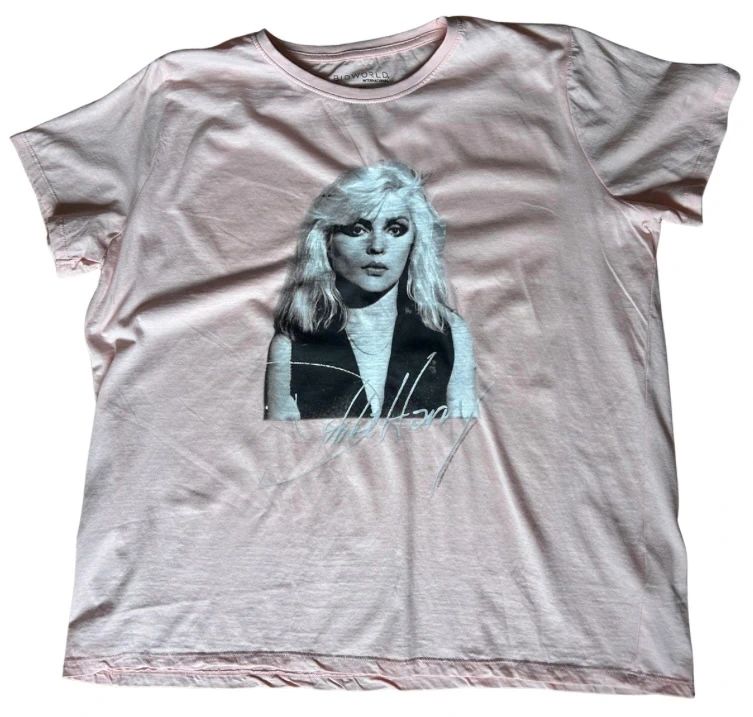 Blondie Debbie Harry T Shirt Womens Size 20 Pink Band Tee 19x26