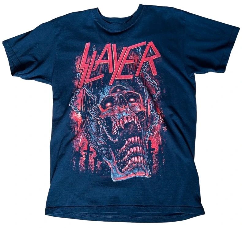 Slayer Skull Graphic Band T Shirt Large Black Metal