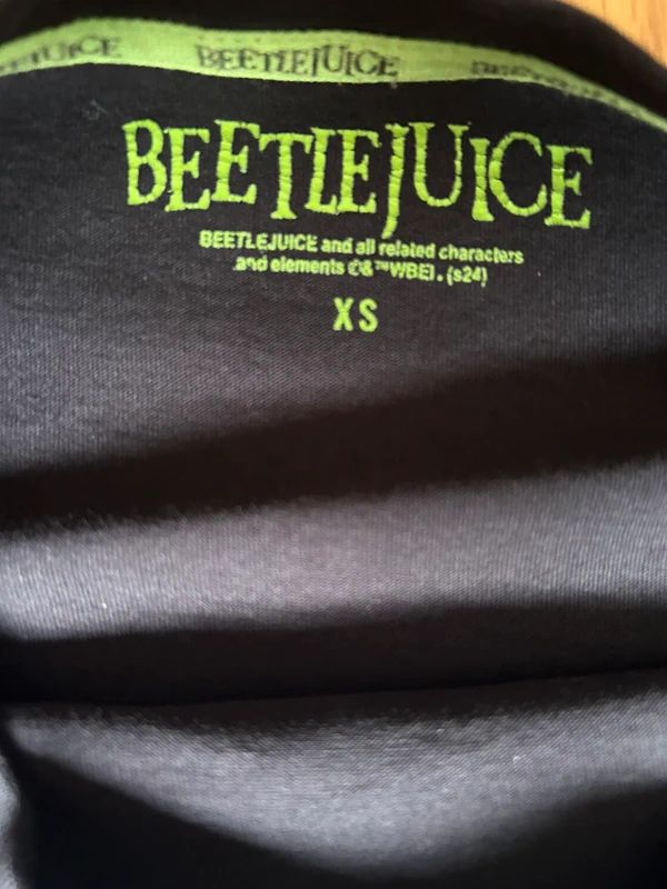 Beetlejuice Movie Graphic T Shirt Mens XS Black Tim Burton Film Tee