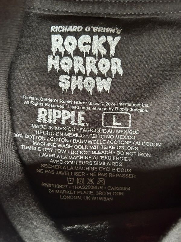 Rocky Horror Show T Shirt Mens Large Black Cult Movie Graphic