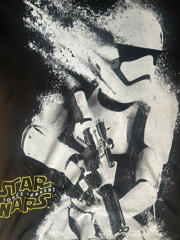 Star Wars Stormtrooper Graphic T Shirt Mens Medium Black Force Awakens Film Tee