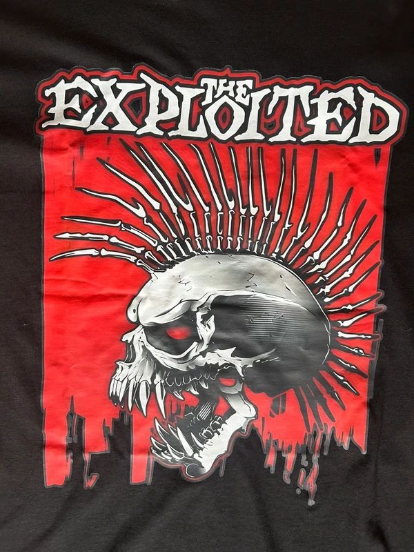 The Exploited band T shirt black graphic punk rock skull tee size L