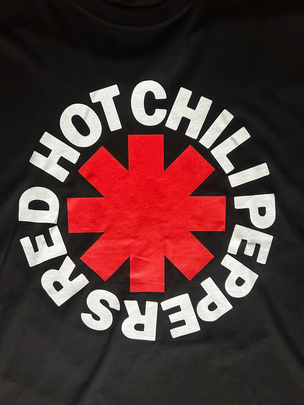 Red Hot Chili Peppers Classic Asterisk Logo T Shirt Black XL Funk Rock Band Tee