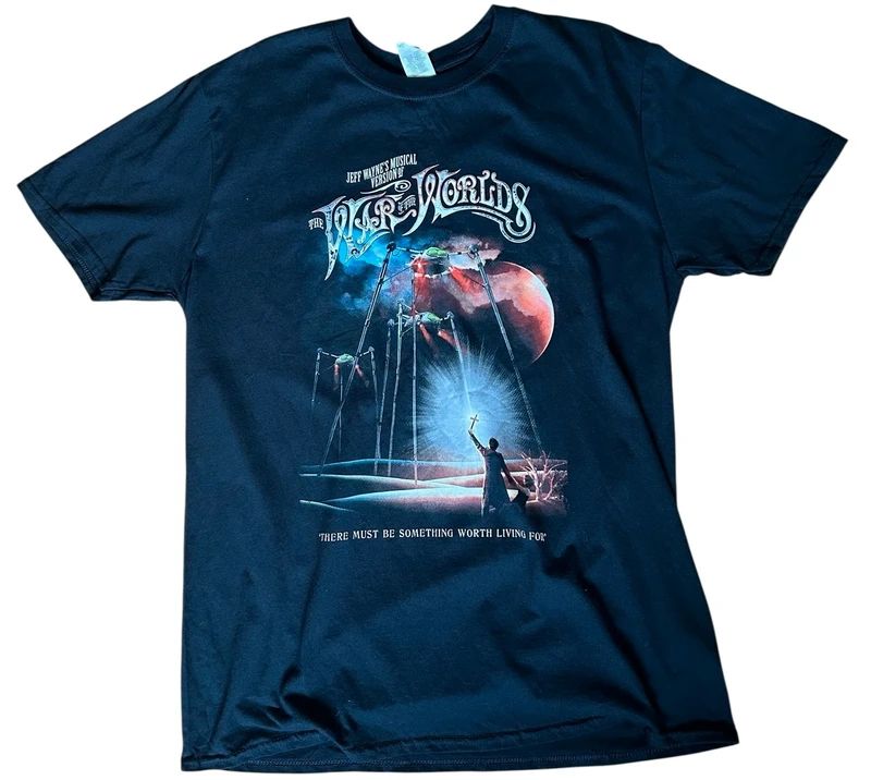 War of the Worlds Jeff Wayne musical tour T shirt black graphic sci fi tee size L