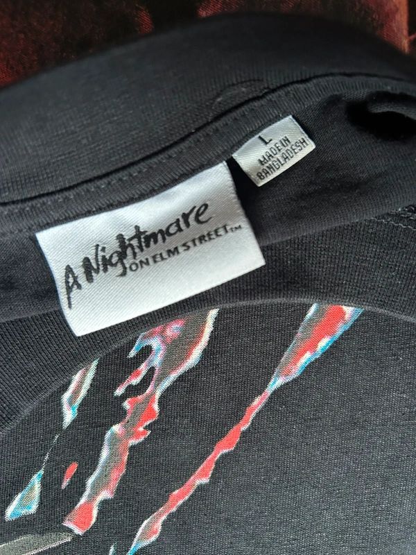 Nightmare On Elm Street Freddy Krueger Horror Movie T Shirt Mens Large Black