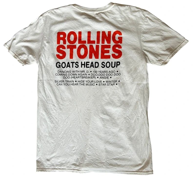 Rolling Stones Goats Head Soup Band T Shirt Large White Tongue Logo Rock Tee