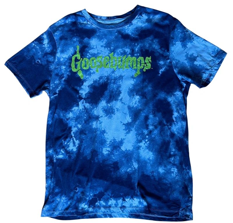 Goosebumps official T shirt blue tie dye horror book series graphic tee size M
