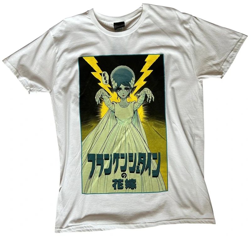 Bride of Frankenstein Universal Monsters Horror T Shirt Large White Movie Graphic