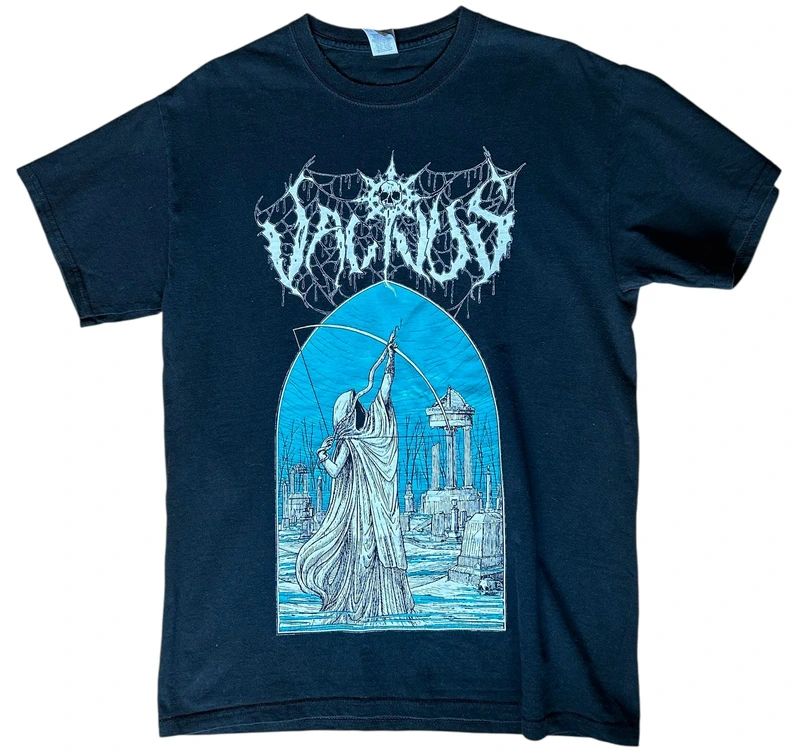 Vacivus Death Metal Band T Shirt Occult Ruins Graphic Black Cotton Tee Medium Underground Metal UKDM