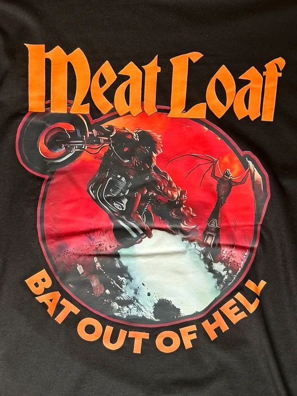 Meat Loaf Bat Out of Hell band T shirt black classic rock album graphic tee size L