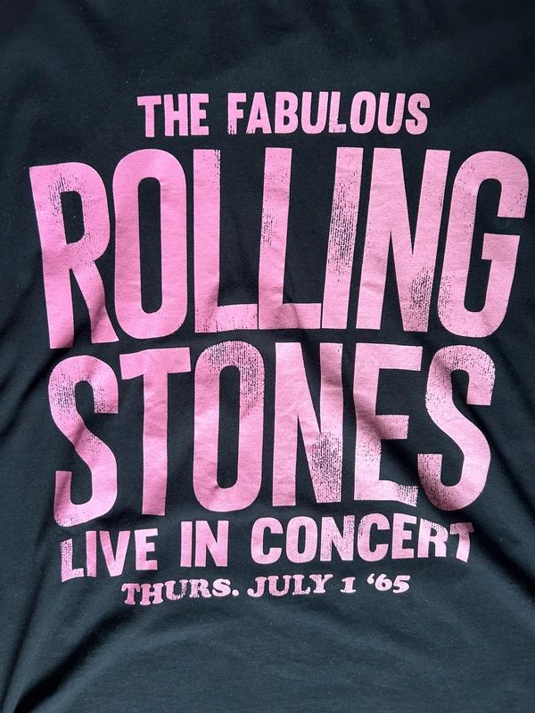 Rolling Stones Tongue Logo Concert T Shirt Womens Large Black Band Tee Double Sided