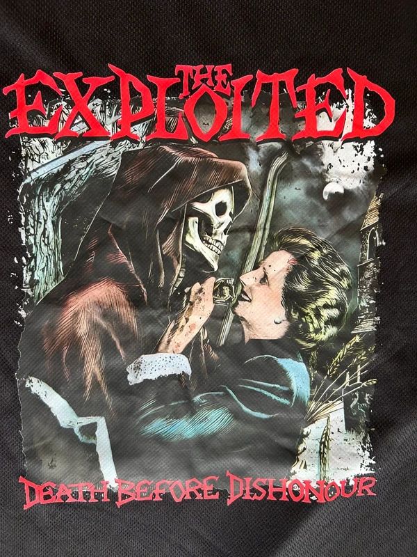 The Exploited Death Before Dishonour T Shirt Medium Black Punk Band Tee