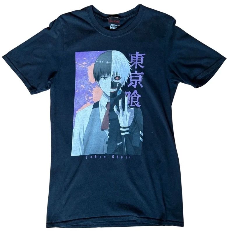 Tokyo Ghoul anime T shirt Ken Kaneki graphic manga tee black size S M