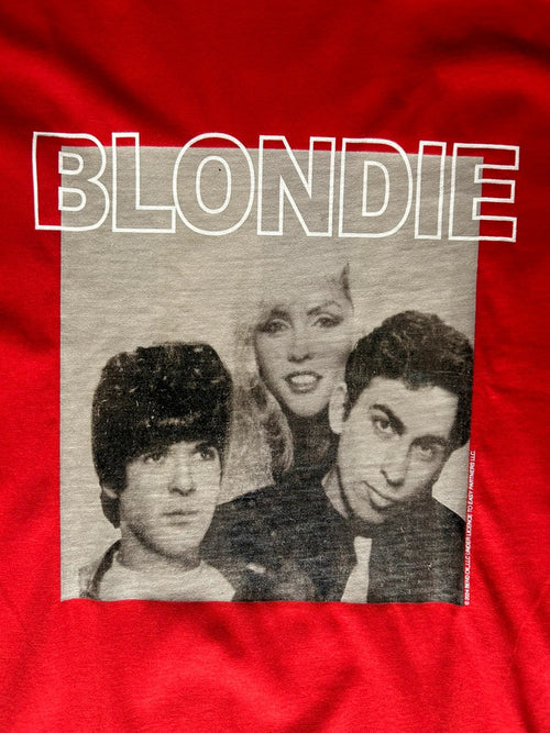 Blondie Band T Shirt Womens Size 12 Red Indie Punk Graphic Tee 18x26