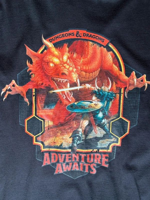 Dungeons & Dragons Adventure Awaits Graphic T Shirt Mens Large Fantasy RPG Tee