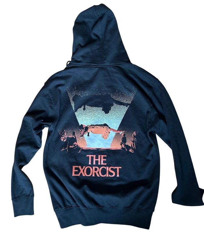 The Exorcist hoodie black horror film graphic pullover sweatshirt movie merch size M