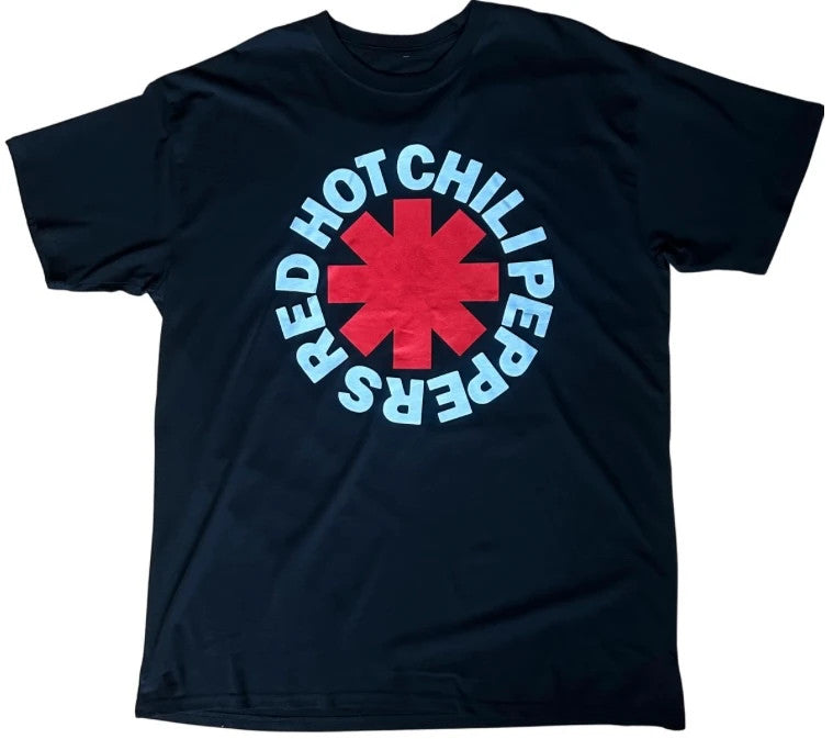 Red Hot Chili Peppers Classic Asterisk Logo T Shirt Black XL Funk Rock Band Tee