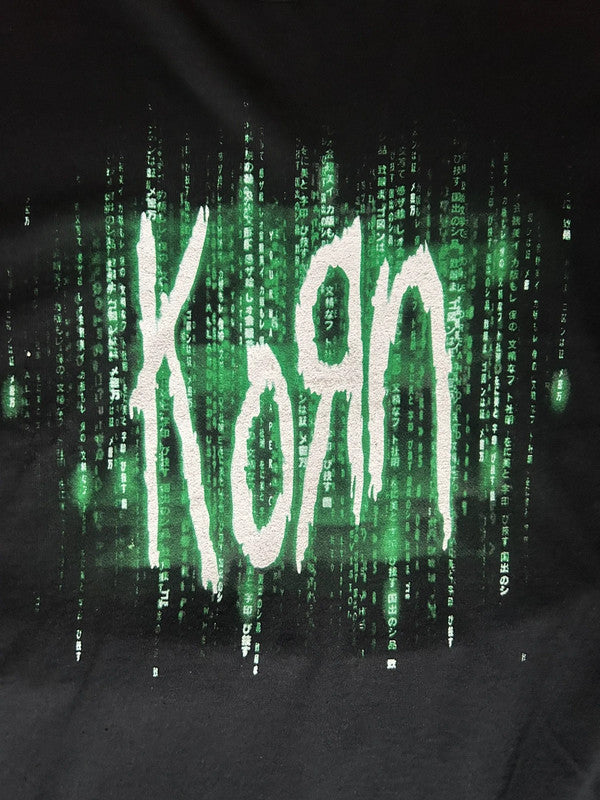 Korn Matrix Style Graphic Band T Shirt Black Large
