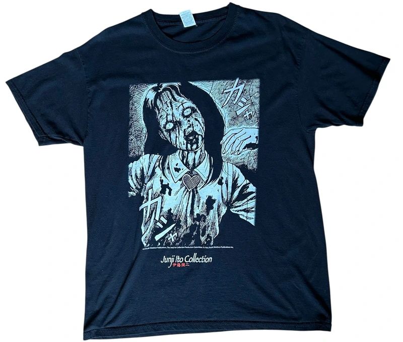 Junji Ito Collection Anime Horror T Shirt Mens Medium Black Manga Graphic