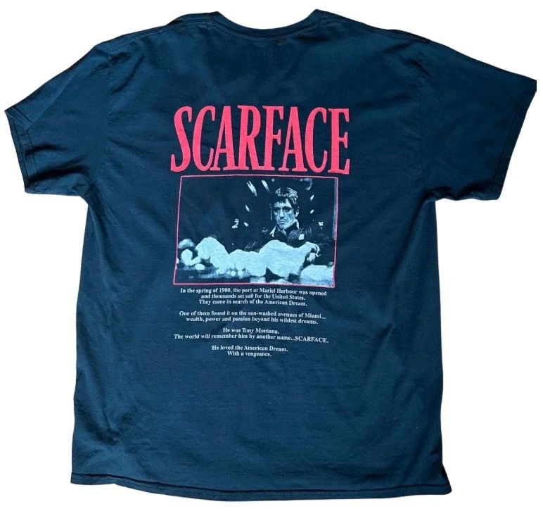 Scarface Tony Montana Double Sided T Shirt Medium 20x31 Movie Tee