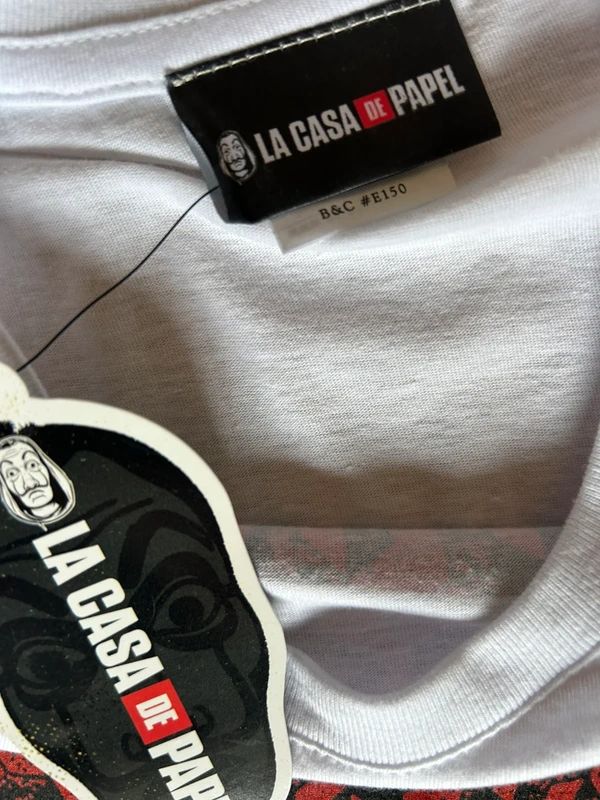 La Casa De Papel Money Heist T Shirt Large White Netflix TV Show Graphic Tee