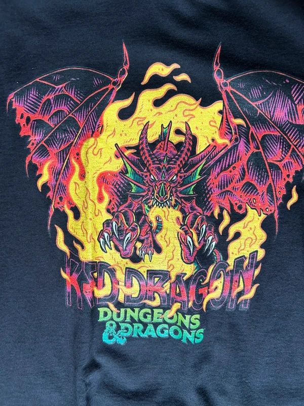 Dungeons & Dragons Red Dragon Graphic T Shirt Black Mens Medium Fantasy Tee