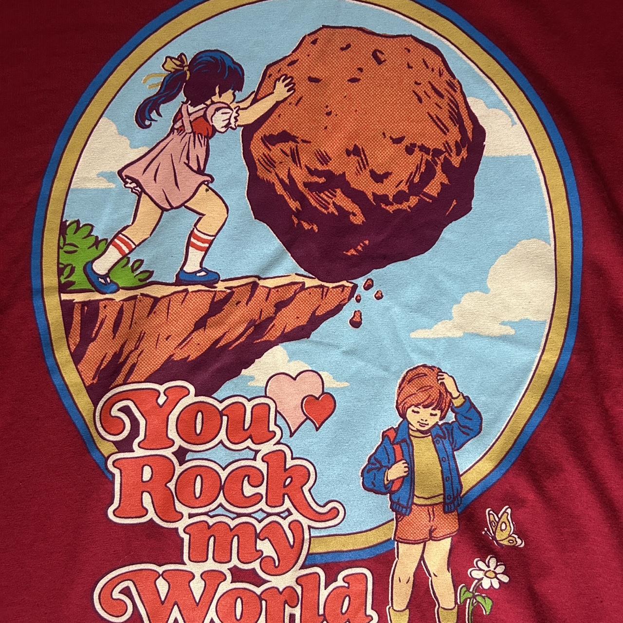 “You Rock My World” graphic tee featuring the unmistakable Steven Rhodes design