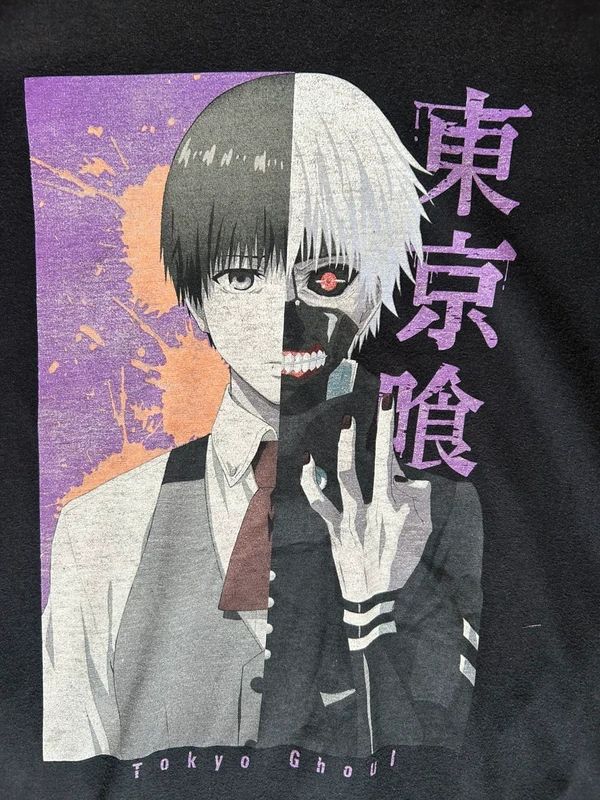 Tokyo Ghoul anime T shirt Ken Kaneki graphic manga tee black size S M