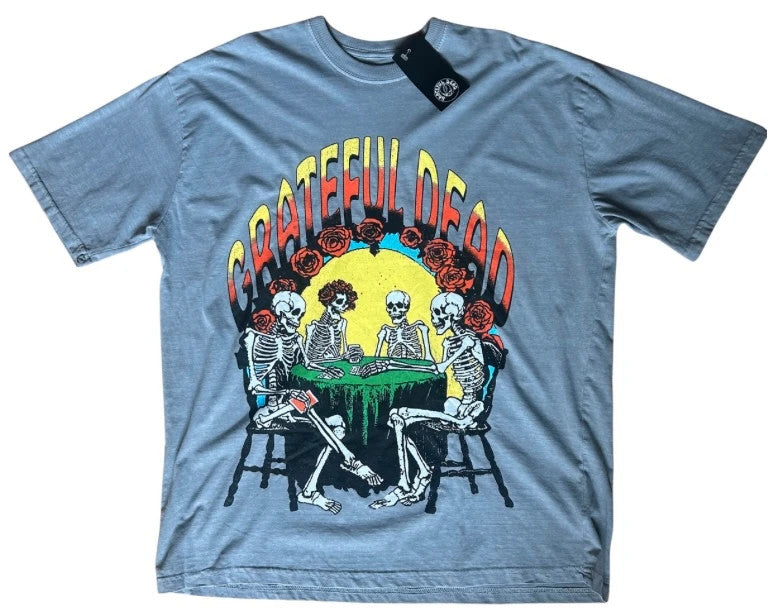 Grateful Dead Skeleton Poker T Shirt Small Oversized Fit Band Tee 19x30