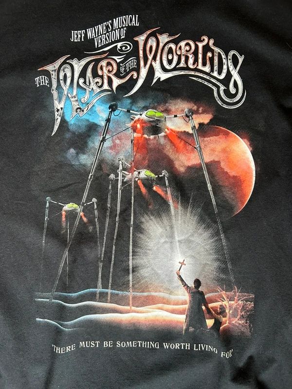 War of the Worlds Jeff Wayne musical tour T shirt black graphic sci fi tee size L
